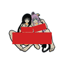 8cm To LOVE-Ru Darkness / Yui Kotegawa & Lala Satalin Metal Pin Badge Anime rare