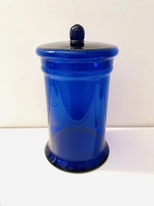 🔵 Antico Vaso Da Farmacia Erboristeria Contenitore in Vetro Blu XX sec. - Imagen 1 de 4