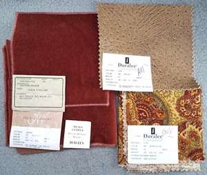Lot Of 4 Duralee Highland Court Fabric Samples Craft Quilt Squares Material Cot. - Picture 1 of 7