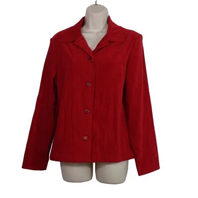 Camisa Chaqueta Vintage Y2K Briggs Nueva York Roja Abotonada Mujer Talla S Trabajo Informal  Foto 1 de 4