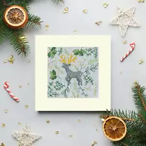 Scandi Deer Kit XMAS62 Bothy Threads Kit punto croce contato - Foto 1 di 2