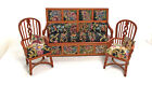 Dolls House Petit Point Settle / Monks Bench & 2 Fiddle Back Kitchen Chairs