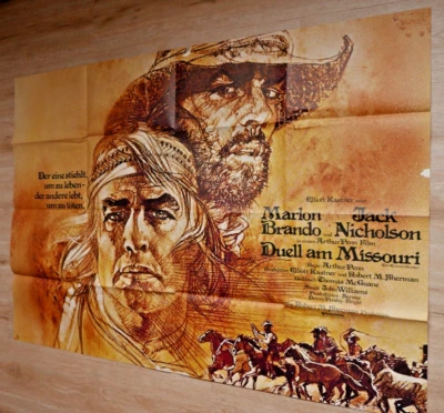 Duell am Missouri Marlon Brando Jack Nicholson Orig. Kino-Großplakat A0 EA 1975 - Bild 1 von 4