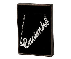 Name Necklace "CAOIMHE" - 18ct White Gold Plated - Made With Swarovski Elements
