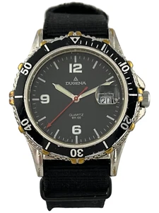Reloj de pulsera para hombre buceo Dugena WR 100 cuarzo con fecha y bisel, funciona - Imagen 1 de 4