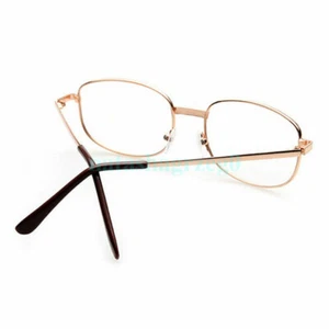 AU Reading Glasses +1.0~+4.0 Gold Metal Frame Women Men Rimmed Portable New - Picture 1 of 8