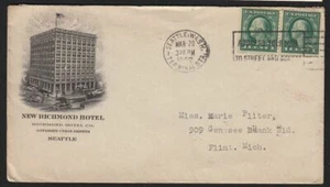 1922 New Richmond Hotel Seattle cover slogan cancel - Picture 1 of 3