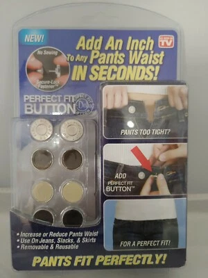 New Perfect Fit Button No Sew Extender Buttons Add An Inch To Pants Skirt Waist - Image 1 of 2