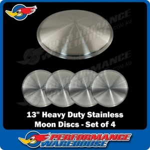 13 Inch Stainless Steel Heavy Duty Moon Wheel Discs Set of 4, Bonneville - Picture 1 of 5