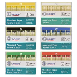Dental Endodontic Root Canal Absorbent Paper / Points Gutta Percha 15-80# - Picture 1 of 43
