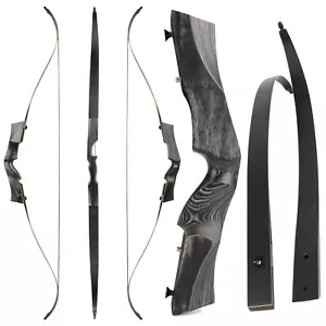 57'' Archery Recurve Bow Wooden Riser 20-55lbs Takedown RH Bow Hunting Shooting - Picture 1 of 14