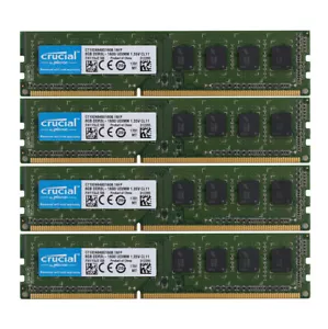 Crucial 4pcs 8GB PC3L 12800U 2RX8 DDR3 1600MHz Memory RAM DIMM Desktop - Picture 1 of 11