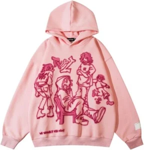 COOLMONAR Mens Cartoon Graphic Hoodies Streetwear X-Large, Gothic Jacket 2 - Picture 1 of 3