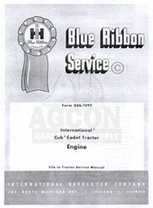 Manual de servicio del motor Cub Cadet original 1961-1963 IH - Imagen 1 de 1