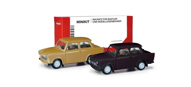 Herpa 013901-002 - 1:87 Minikit Trabant 601 Limousine, Sambuco/Rallye Nero - Immagine 1 di 1