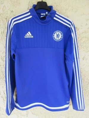 Maillot / sweat training CHELSEA 2016 ADIDAS vintage football shirt bleu S - Photo 1/4