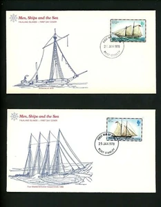 Postal History Falkland Islands FDC #260//274 GROUP OF 4 Tall sailing ships 1978 - Picture 1 of 4