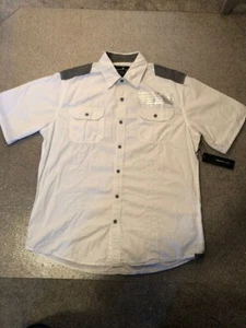 Neu mit Etikett Paper Denim und Stoff lässiges kurzärmliges Button-Down-Hemd Größe M - Bild 1 von 9