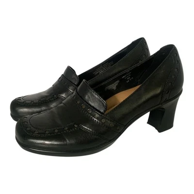 Tacones gruesos Earth Lantana de cuero negro para mujer talla 8 Foto 1 de 4