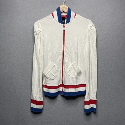 Diesel L Off White Red & Blue Zip-Up Jacket For Women - Image 1 of 4