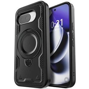 For Google Pixel 9a 9 Pro XL Case Black Shockproof Magnetic Ring KickStand Cover - Picture 1 of 25