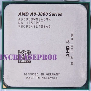 AMD A8-Series A8-3850 Processor 2.9GHz AD3850WNZ43GX Socket FM1 CPU 100W 2900MHz - Picture 1 of 4