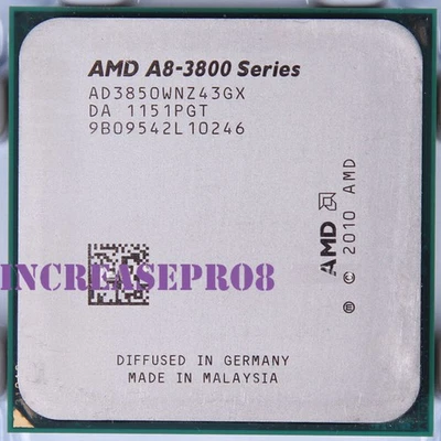 AMD A8-Series A8-3850 Processor 2.9GHz AD3850WNZ43GX Socket FM1 CPU 100W 2900MHz - Image 1 of 4