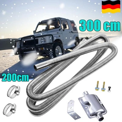 200/300cm Abgasschlauch Abgasrohr + Klemmen Edelstahl für Diesel Standheizung - Bild 1 von 4