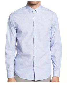 THEORY Murrary Finch Coupe Stripe Dress Shirt XL Blue NEW Button Down Business - Picture 1 of 13