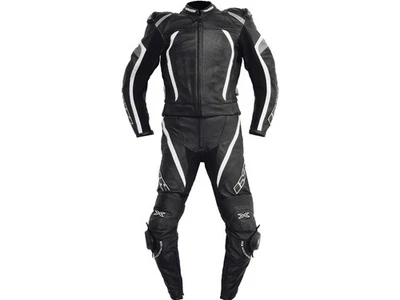 Ixs Combinaison En Cuir Fireball | Noir-Blanc | 2 Pièces En Cuir De Vachette - Photo 1/3