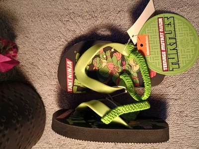 Nickelodeon Teenage Mutant Ninja Turtles Sandals Flip Flops Small 5/6 NWT TMNT - Image 1 of 2