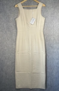 J Taylor Debenhams Tunic Dress Beige Shell Buttons Modal Sleeveless UK 12 L NWT - Picture 1 of 23