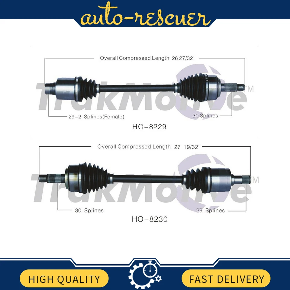Juego SurTrack par de ejes delanteros CV para Honda Odyssey tracción delantera 2005-2006 Foto 1 de 3