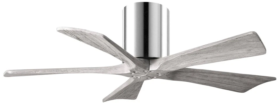 42" Matthews Irene-5H Chrome Barnwood Hugger Ceiling Fan with Remote - Image 1 of 1