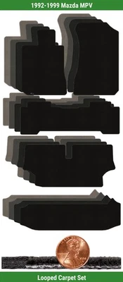 Juego de alfombrillas de bucle clásico personalizadas Lloyd para Mazda MPV 1992-1999 (5 piezas) #W7Q Foto 1 de 4