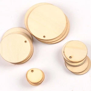 50pcs Round Wooden Circles Natural Discs Blank Signs Crafts Party Hang Tag Ca-vm - Picture 1 of 13