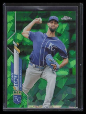 2020 Topps Chrome Update Sapphire Green Refractor u207 Jorge Lopez 8/45 - Image 1 of 2