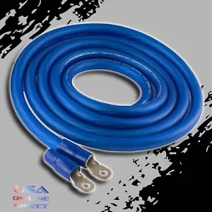 0 Gauge 10ft BLUE Power OFC Wire Strands Copper Hi-Voltage Marine Cable 1/0 AWG - Picture 1 of 9