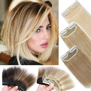 Mini clip grueso en pieza de almohadilla de cabello 100 % humano extensiones de cabello real Remy rubio Reino Unido - Imagen 1 de 36