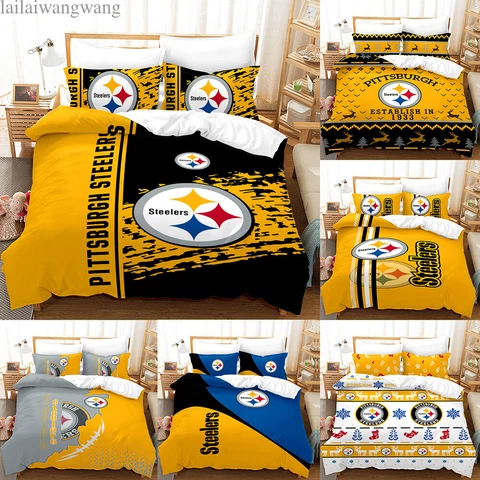Pittsburgh Steelers 3 Piece Bedding Set Duvet Comforter CoverCover Pillowcases Cover