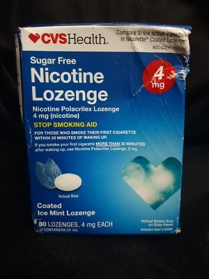 CVS Sugar Free Nicotine Gum Ice Mint 4 mg 80 CT Mini Lozenges FRESH EXP 1/26 - Image 1 of 2