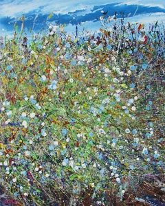 Original Abstraktes Acryl Gemälde "Wüste Wildblumen #26", Wiesenlandschaft    - Bild 1 von 6