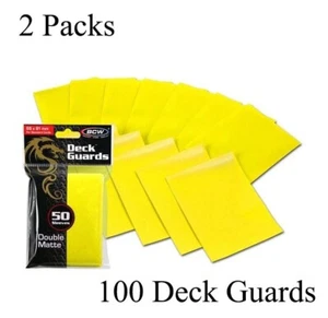 100 Matte Yellow MTG BCW Deck Guards CCG MTG Pokemon Gaming Card Sleeves 2 Packs - Picture 1 of 3