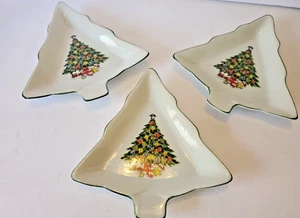 Christmas Tree Candy Dishes 1986- set of 3 - Picture 1 of 5