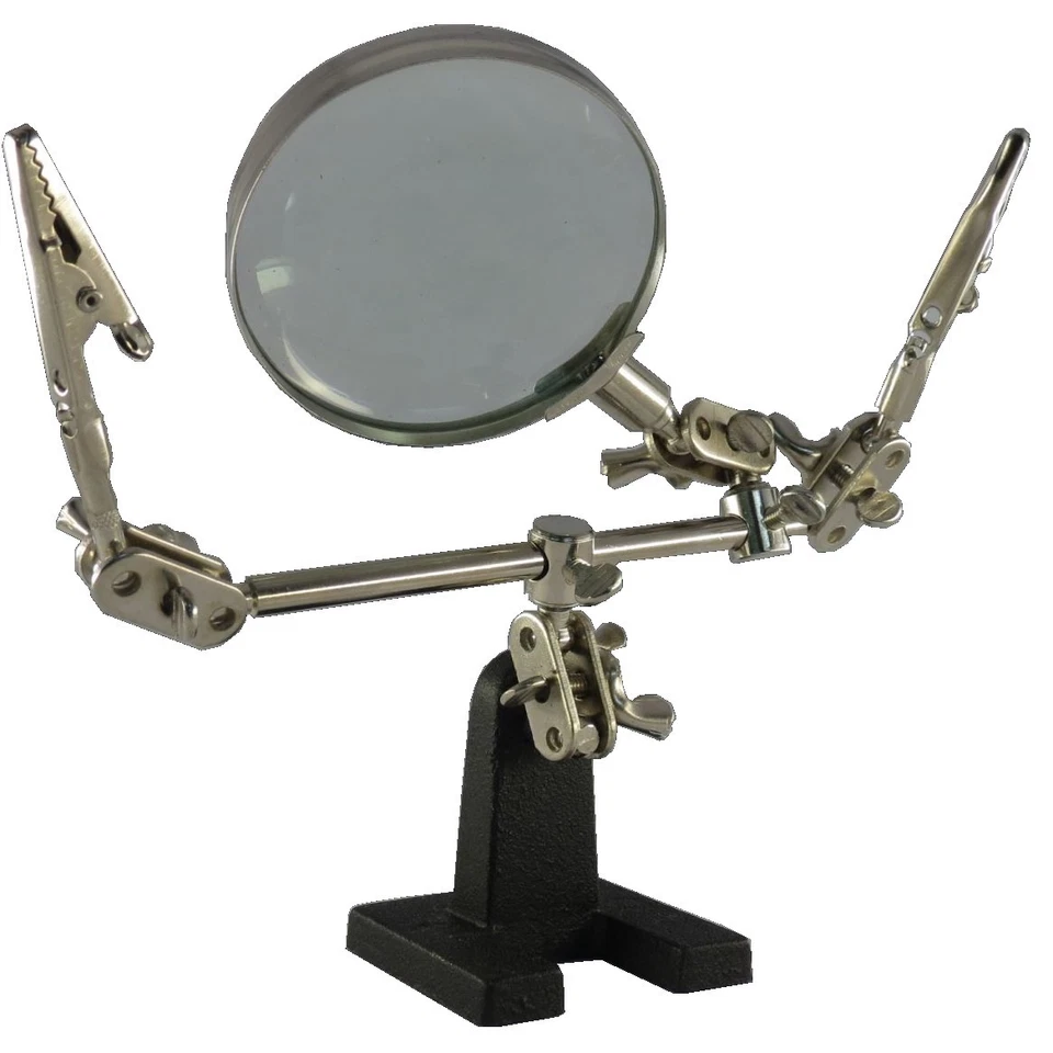 TNE Helfende Hand mit Lupe 3. Hand mit Klemmen Löthilfe Dritte Hand Standfuß