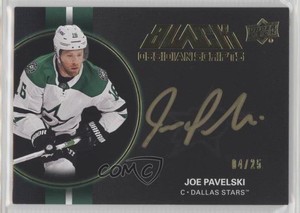 2021-22 SPx UD Black Obsidian Scripts Gold /25 Joe Pavelski #OS-JP Auto