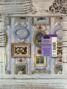 NOS Vintage Hallmark Expressions Gift Wrap USA MADE Friendship Cats In Frames - Picture 1 of 2