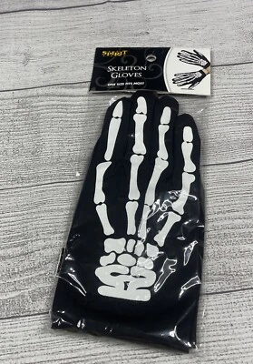 Guantes Esqueleto Spirit Halloween Nuevos Nylon y Spandex Talla Única Se Adapta a la mayoría de los Disfraces Foto 1 de 4