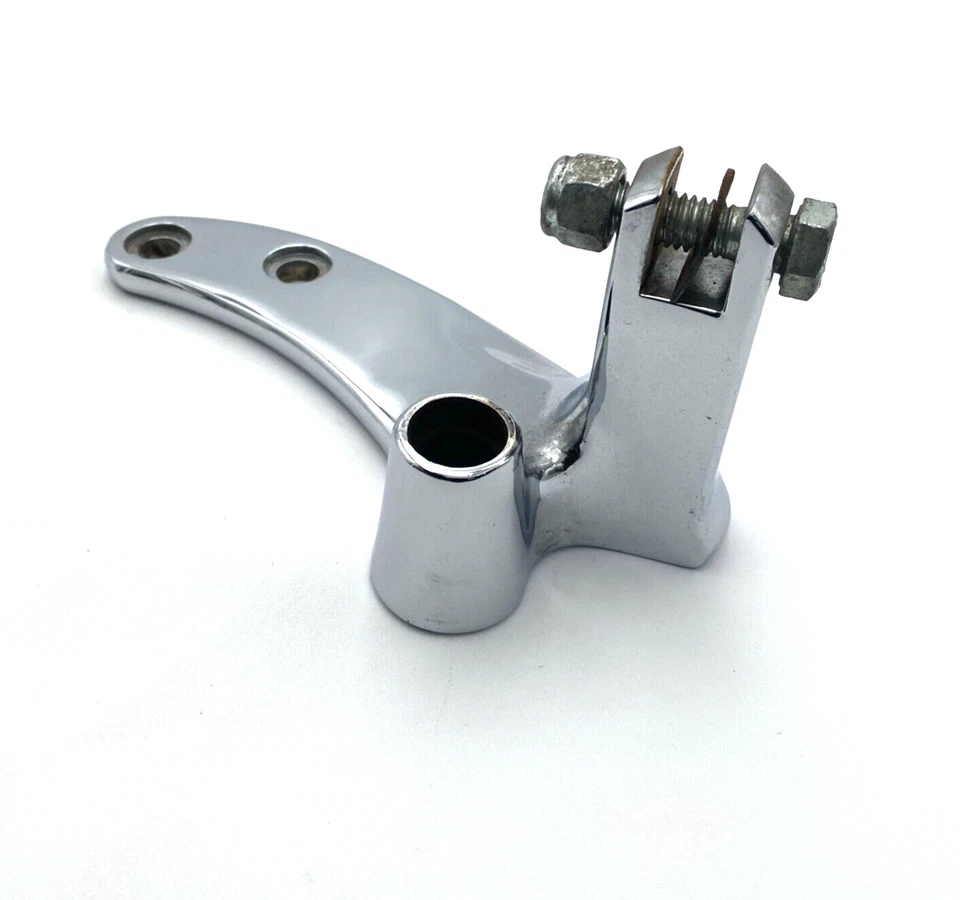 oem Harley 93-02 Dyna Wide Glide Chrome Left Foot Peg Support Genuine Bracket - Image 1 of 4