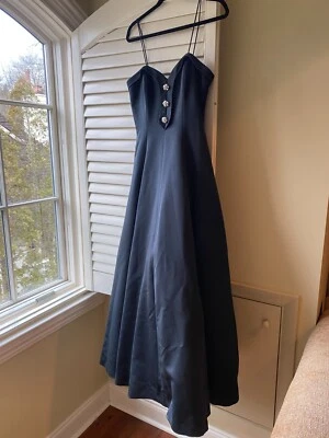 Vtg 1990s Victor Costa Botique for Nahdree Black Tulle Ballgown Black Tie - Image 1 of 4